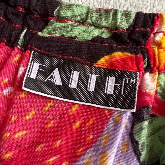 Vintage 90s Mod Retro Faith Strawberry Cherry Fruit Print Polka Dot Mini Skirt - Picture 3 of 11